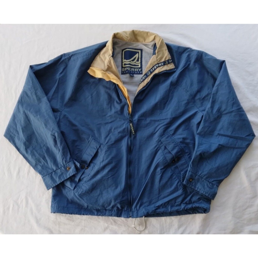 Sperry Top-Sider Windbreaker Lightweight Blue Jacket Mens Size Large